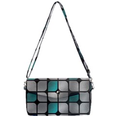 Pattern Abstrat Geometric Blue Grey Removable Strap Clutch Bag by alllovelyideas