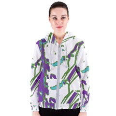 Multicolored Abstract Print Women s Zipper Hoodie by dflcprintsclothing