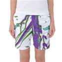 Multicolored Abstract Print Women s Basketball Shorts View1