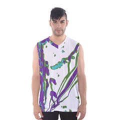 Multicolored Abstract Print Men s Basketball Tank Top by dflcprintsclothing