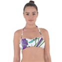 Multicolored Abstract Print Halter Bandeau Bikini Top View1