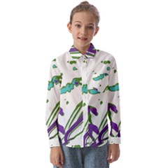 Multicolored Abstract Print Kids  Long Sleeve Shirt by dflcprintsclothing