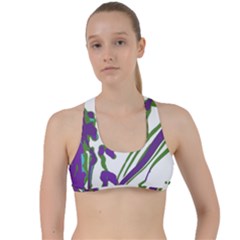 Multicolored Abstract Print Criss Cross Racerback Sports Bra by dflcprintsclothing