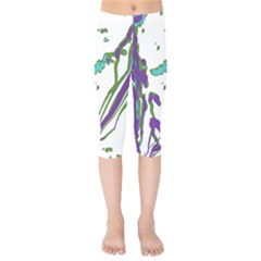 Multicolored Abstract Print Kids  Capri Leggings 