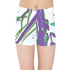 Multicolored Abstract Print Kids  Sports Shorts by dflcprintsclothing