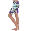 Multicolored Abstract Print Kids  Lightweight Velour Cropped Yoga Leggings View2