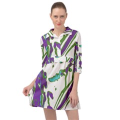 Multicolored Abstract Print Mini Skater Shirt Dress by dflcprintsclothing