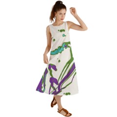 Multicolored Abstract Print Summer Maxi Dress by dflcprintsclothing