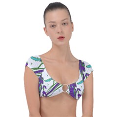 Multicolored Abstract Print Cap Sleeve Ring Bikini Top by dflcprintsclothing