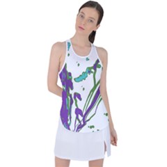 Multicolored Abstract Print Racer Back Mesh Tank Top by dflcprintsclothing