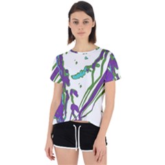 Multicolored Abstract Print Open Back Sport Tee by dflcprintsclothing