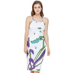 Multicolored Abstract Print Bodycon Cross Back Summer Dress