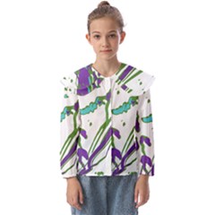 Multicolored Abstract Print Kids  Peter Pan Collar Blouse by dflcprintsclothing