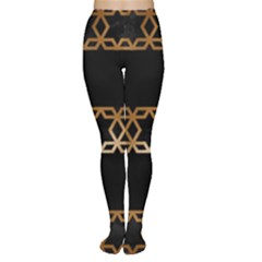 Pattern Geometric Gold Black Tights by alllovelyideas