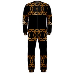 Pattern Geometric Gold Black Onepiece Jumpsuit (men) 