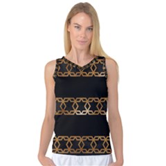 Pattern Geometric Gold Black Women s Basketball Tank Top by alllovelyideas