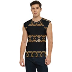 Pattern Geometric Gold Black Men s Raglan Cap Sleeve Tee