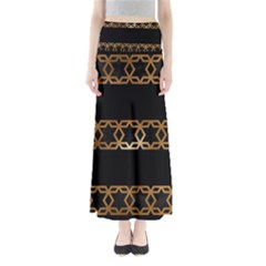 Pattern Geometric Gold Black Full Length Maxi Skirt by alllovelyideas