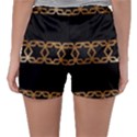 Pattern Geometric Gold Black Sleepwear Shorts View2