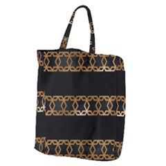 Pattern Geometric Gold Black Giant Grocery Tote by alllovelyideas