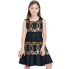 Pattern Geometric Gold Black Kids  Skater Dress by alllovelyideas