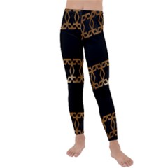 Pattern Geometric Gold Black Kids  Lightweight Velour Leggings by alllovelyideas