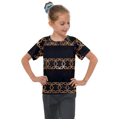 Pattern Geometric Gold Black Kids  Mesh Piece Tee by alllovelyideas