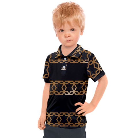 Pattern Geometric Gold Black Kids  Polo Tee by alllovelyideas