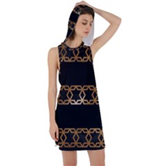 Pattern Geometric Gold Black Racer Back Hoodie Dress by alllovelyideas