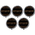 Pattern Geometric Gold Black Mini Round Pill Box (Pack of 5) View1