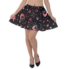 Pattern Lune Étoile Profondeur Velvet Skater Skirt by alllovelyideas