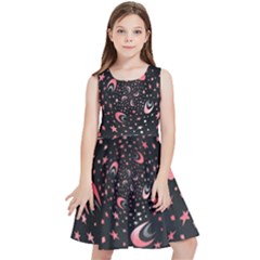 Pattern Lune Étoile Profondeur Kids  Skater Dress by alllovelyideas