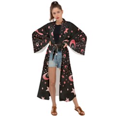 Pattern Lune Étoile Profondeur Maxi Kimono by alllovelyideas