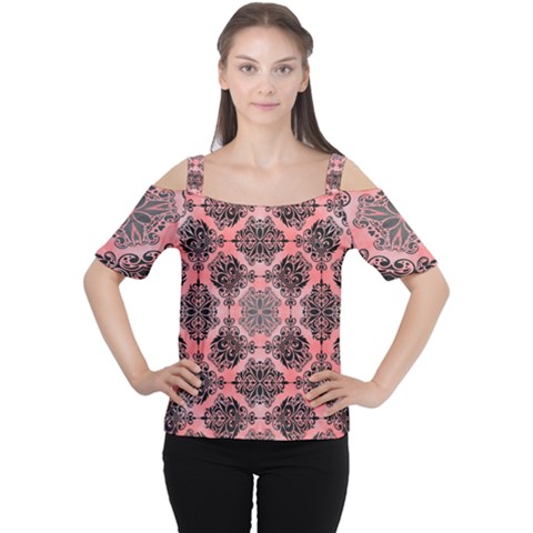 Pattern Rouge Noir Cutout Shoulder Tee by alllovelyideas