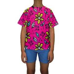 Flowers-flashy Kids  Short Sleeve Swimwear by alllovelyideas