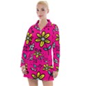 Flowers-flashy Women s Long Sleeve Casual Dress View1