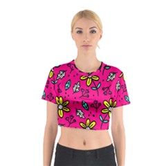 Flowers-flashy Cotton Crop Top by alllovelyideas