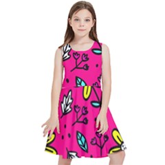 Flowers-flashy Kids  Skater Dress by alllovelyideas