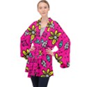 Flowers-flashy Long Sleeve Velvet Kimono  View1