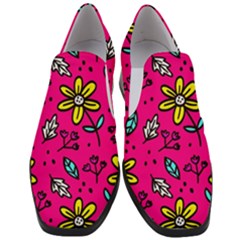 Flowers-flashy Women Slip On Heel Loafers by alllovelyideas