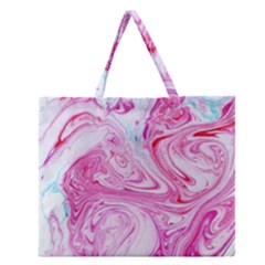 Marbling Art Print Zipper Large Tote Bag by kaleidomarblingart