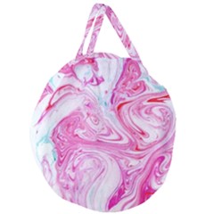 Marbling Art Print Giant Round Zipper Tote by kaleidomarblingart