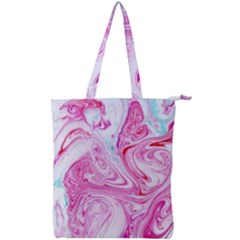 Marbling Art Print Double Zip Up Tote Bag by kaleidomarblingart