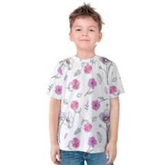 Flowers In One Line Kids  Cotton Tee