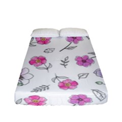 Flowers In One Line Fitted Sheet (Full/ Double Size)