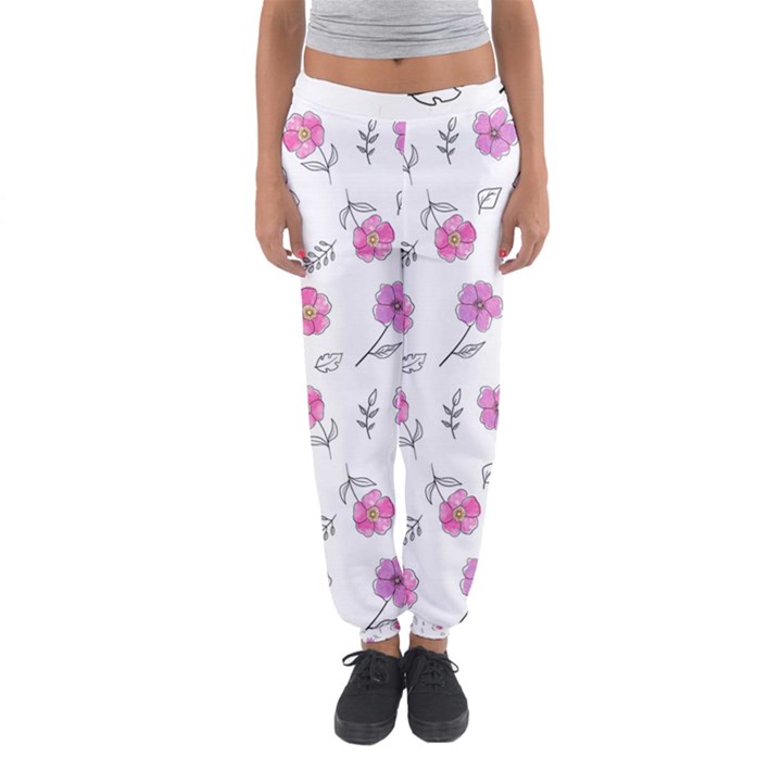 Flowers In One Line Women s Jogger Sweatpants