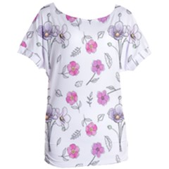 Flowers In One Line Women s Oversized Tee