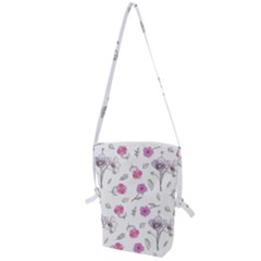 Flowers In One Line Folding Shoulder Bag by SychEva