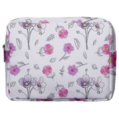 Flowers In One Line Make Up Pouch (large) by SychEva