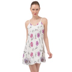 Flowers In One Line Summer Time Chiffon Dress